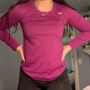 purple nike dri-fit long sleeve